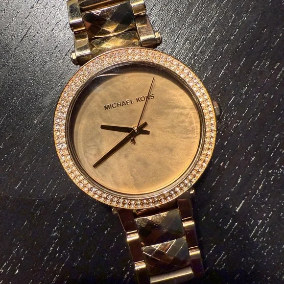 Michael Kors Gold Watch with Crystal Accents - Picture 5 of 10